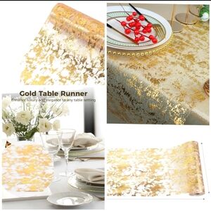 New Gold Table Runner Glitter Mesh Tablecloth Party Wedding Decor Silver Foil